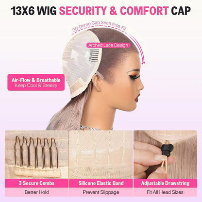 Hot Star Top 10A Raw 210% Density Professional Toned Balayage Blonde HD Transparent 13x6 Lace Front Human Hair Wigs