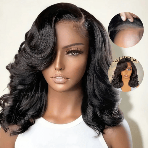 Pre-Styled Body Wave Short Bob Wig Transparent Lace Wigs