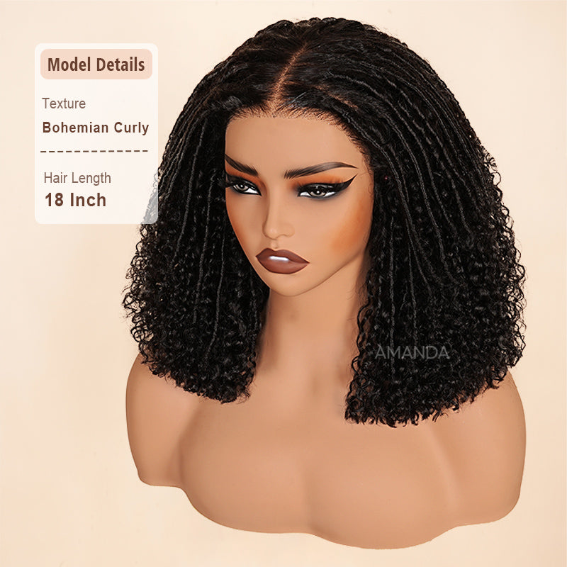 Amanda 7x5 Bohemian Curly Glueless Wig HD Lace 300% Density | Honey Blonde & Red Wine