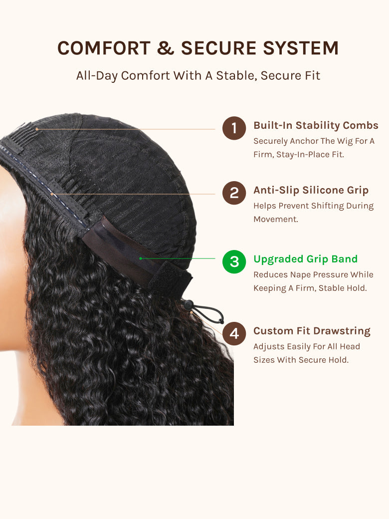 Klaiyi MeltLine™ Burmese Curly Human Hair Half Wig with Finger Coily Ends Beginner-Friendly
