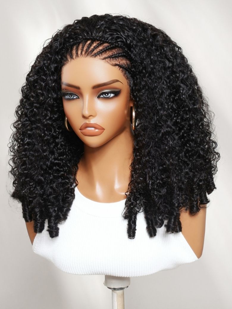Klaiyi MeltLine™ Burmese Curly Human Hair Half Wig with Finger Coily Ends Beginner-Friendly