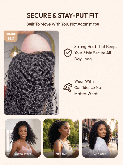 Klaiyi MeltLine™ Burmese Curly Human Hair Half Wig with Finger Coily Ends Beginner-Friendly