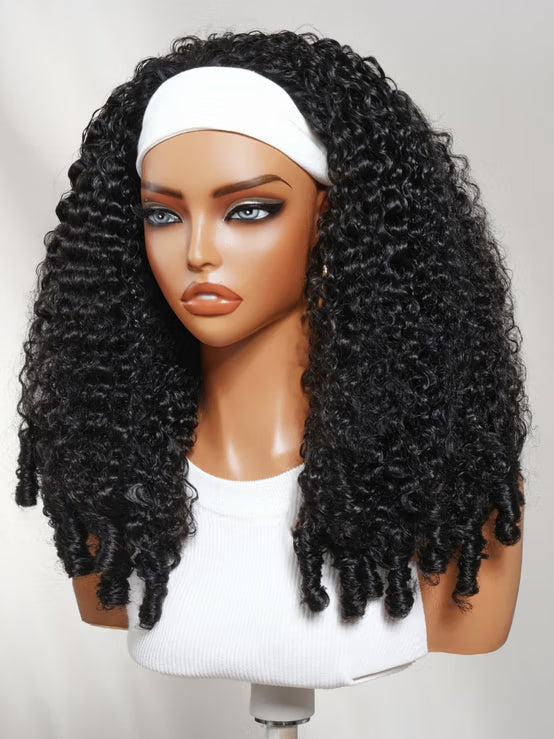 Klaiyi MeltLine™ Burmese Curly Human Hair Half Wig with Finger Coily Ends Beginner-Friendly