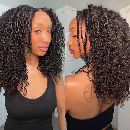 Amanda 7x5 Bohemian Curly Glueless Wig HD Lace 300% Density | Honey Blonde & Red Wine