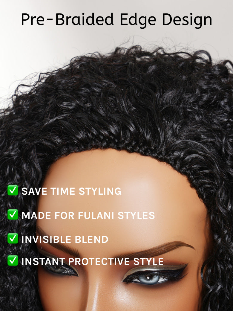 Klaiyi MeltLine™ Burmese Curly Human Hair Half Wig with Finger Coily Ends Beginner-Friendly