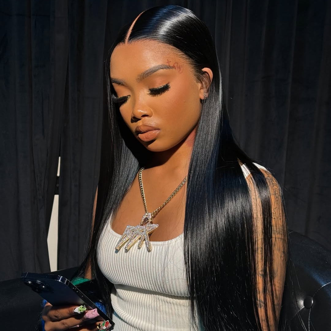 Tuneful Premium 10A 13x6 Pre Plucked Lace Front Human Hair Wigs Brazilian Straight 6x5 Wear Go Wigs