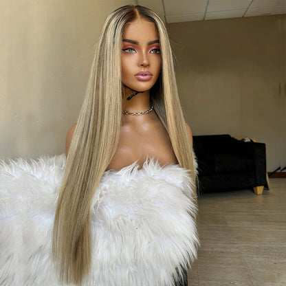 Hot Star Top 10A Raw 210% Density Professional Toned Balayage Blonde HD Transparent 13x6 Lace Front Human Hair Wigs