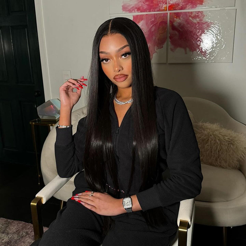 Tuneful Premium 10A 13x6 Pre Plucked Lace Front Human Hair Wigs Brazilian Straight 6x5 Wear Go Wigs