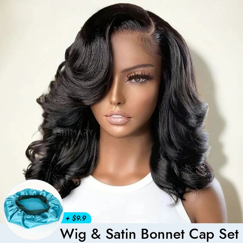 Pre-Styled Body Wave Short Bob Wig Transparent Lace Wigs